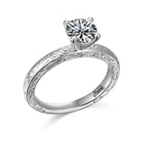 14K W/G CARVED ENG RG****