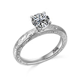 14K W/G CARVED SEMI ENG RG****