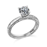 14K W/G CARVED ENG RG****