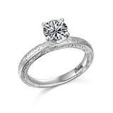 14K W/G CARVED ENG RG****