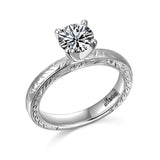 14K W/G CARVED ENG RG****