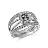 14K W/G .35CT SEMI CUSTOM DIAMOND ENG RG WITH 1CT CU CTR-GH/SI2****