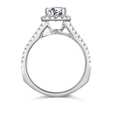 14K W/G .47CT  SEMI ENG RING W/ OVAL HALO FOR 1CT OVAL CTR-GH/SI2****
