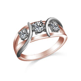 14K TT-.30CT SEMI  3 STONE RING-GH/SI2****(G13)