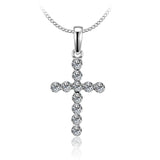 14K W/G 1/4 CT TW DIA CROSS-GH/SI2***