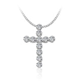 14K W/G - .70CT TW DIA CROSS PENDANT-GH/SI2 - ****