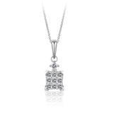 14K WHITE GOLD DIAMOND SQUARE PENDANT .49TW- GH/SI2