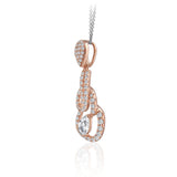 14K TT ROSE & WHITE CUSTOM DESIGN PENDANT- .83TW- GH/SI2
