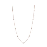 SILVER (925)-40"-ZN1200003-01-WITH ROSE RHODIUM & CLEAR CRYSTAL STONES BY THE INCH NECKLACE****
