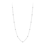 SILVER (925)-40"-ZN01200002-01- CLEAR CRYSTAL STONES BY THE INCH NECKLACE****