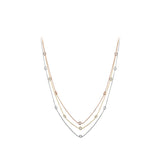 SILVER (925)-22"-ZN1200001-01- TRI COLOR RHODIUM PLATED STRANDS WITH CLEAR CRYSTAL STONES****