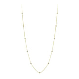 SILVER (925)-40" YELLOW RHODIUM PLATED STRAND WITH CLEAR CRYSTAL STONES****