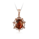 P5004-14K ROSE GOLD .44 SEMI PENDANT WITH 15.9 X 13.4 X10.6 MM OVAL PINK TOURMALINE*