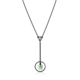 SWAROVSKI CUBE SHAPE CRYSTAL IN BLACK RHODIUM DROP PENDANT