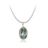 PGR22401-14K W/G/TT Y/G .36 SEMI PENDANT W/ 16.16XX25.0MM 0VAL GREEN AMETHYST-26.15 CT**