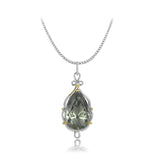 PGR22402-14K W/G .44 SEMI GH/SI2 DIA PEND W/32 X21 MM PEAR SHAPE GREEN AMETHYST-40.89 CT**