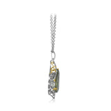 PGR22402-14K W/G .44 SEMI GH/SI2 DIA PEND W/32 X21 MM PEAR SHAPE GREEN AMETHYST-40.89 CT**