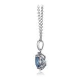 14K WHITE GOLD WITH .28CTS T.W. OF DIAMOND ACCENTS, CENTER SET FOR 8.07X5.48MM CU BLUE TOPAZ