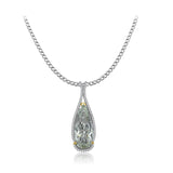 PGR22410-14KW/G .30 SEMI-GH/SI2 PENDANT W/ PEAR SHAPE 10.6X24.6 MM GREEN AMETHYST-9,20 CT