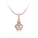 14K ROSE GOLD .19CT SEMI PENDANT WITH A 8X8MM TRILLION MORGANITE CTR-GH/SI2****(G13)