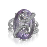 RGR21868-14K W/G .27 SEMI-GH/SI2 FASHION RG W/19X13 OVAL AMETHYST