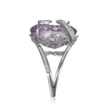 RGR21868-14K W/G .27 SEMI-GH/SI2 FASHION RG W/19X13 OVAL AMETHYST