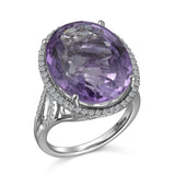 RGR21869-14K W/G .41 SEMI-GH/SI2 W/ 18X14MM OVAL AMETHYST