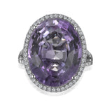 RGR21869-14K W/G .41 SEMI-GH/SI2 W/ 18X14MM OVAL AMETHYST