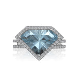 RGR21873- 14K W/G .40CT SEMI W/ 15X10MM TRIL AQUA - GH/SI2****(G13)