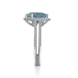 RGR21873- 14K W/G .40CT SEMI W/ 15X10MM TRIL AQUA - GH/SI2****(G13)