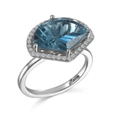RGR21875-14KW/G 14X10 TRILLION BLUE TOPAZ & .20CT -GH/SI2****(G13)