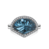 RGR21875-14KW/G 14X10 TRILLION BLUE TOPAZ & .20CT -GH/SI2****(G13)