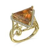 RGR21876-14K Y/G TRILLION CITRINE RG WITH .19CT-GH/SI2****(G13)