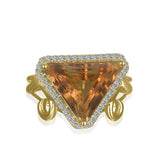 RGR21876-14K Y/G TRILLION CITRINE RG WITH .19CT-GH/SI2****(G13)