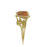 RGR21876-14K Y/G TRILLION CITRINE RG WITH .19CT-GH/SI2****(G13)