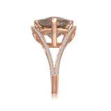 RGR22399-14K ROSE GOLD RG W/ 14X14 TRILLION MORGANITE & .30CT-GH/SI2