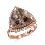 RGR22400-14K ROSE GOLD RG WITH 14X14MM TRILLION MORGANITE AND .22CT-GH/SI2