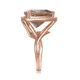 RGR22400-14K ROSE GOLD RG WITH 14X14MM TRILLION MORGANITE AND .22CT-GH/SI2