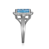 RGR22405 - 14K W/G .21CT SEMI WITH 12X12MM CU BLUE TOPAZ CTR-GH/SI2