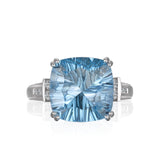 RGR22406-14K W/G-.14CT SEMI W/ 12X12MM CU BLUE TOPAZ-GH/SI2****(G13)