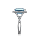 RGR22415-14K W/G 12X10 EMER CUT BLUE TOPAZ W/ .31CT-GH/SI2****(G13)