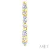 1/2 Ctw Marquise and Round Cut Diamond Fashion Hoop Earrings in 14K Yellow Gold