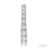 1 Ctw Graduated Round Cut Diamond Fashion Hoop Earrings in 14K White Gold