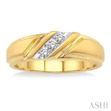 1/8 Ctw Round Cut Diamond Men's Band in 10K Yellow Gold