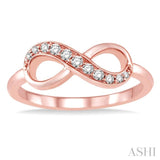 1/6 Ctw Round Cut Diamond Infinity Petite Ring in 14K Rose Gold