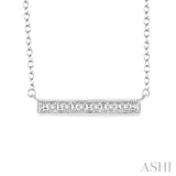 1/20 Ctw Single Cut Diamond Stick Pendant in Sterling Silver with Chain