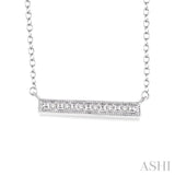 1/20 Ctw Single Cut Diamond Stick Pendant in Sterling Silver with Chain