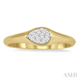 1/10 Ctw Pear Shape Lovebright Diamond Ring in 14K Yellow and White Gold