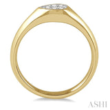 1/10 Ctw Pear Shape Lovebright Diamond Ring in 14K Yellow and White Gold