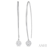 1/2 Ctw Round Dangler Lovebright Diamond Earring in 14K White Gold